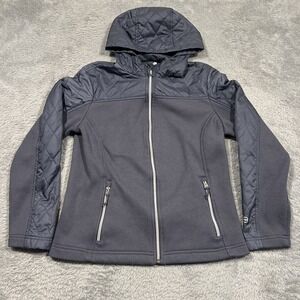 Free Country Hooded Jacket Women's Small‎ Slate Gray Quilted Outdoors
